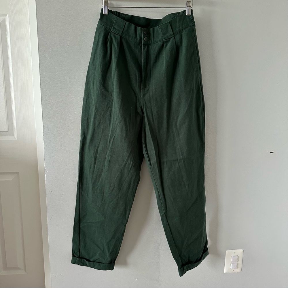 Lucy & Yak Addison Tapered Twill Trousers in Posy Green